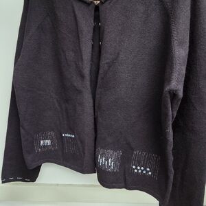 Sigrid Olsen Black Cardigan with White Accents